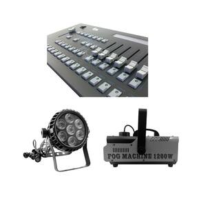 Kit 02 Par Led 6In + Mesa Controladora + Maquina De Fumaça