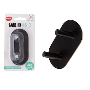 Suporte Gancho Duplo Sem furos Multiuso Ferro Organizador