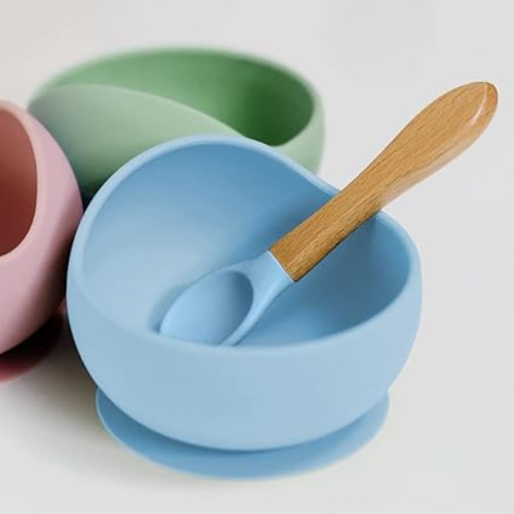 Bowl Em Silicone Com Ventosa Azul - Buba