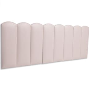 Cabeceira Queen Estofada Kit 8 Placas Nuvem - Courino Marfim / Off White