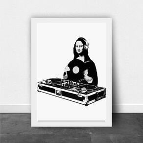 Quadro Decorativo Monalisa Dj 24X18Cm Moldura Branca