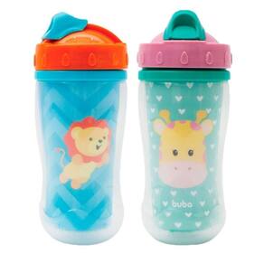 Kit 2 Copos Transição Infantil Buba Parede Dupla Animal Fun