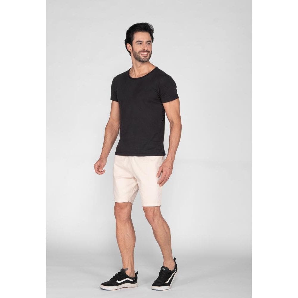 Bermuda Macaw 7842 Bege Claro Elástico Sarja [F075]