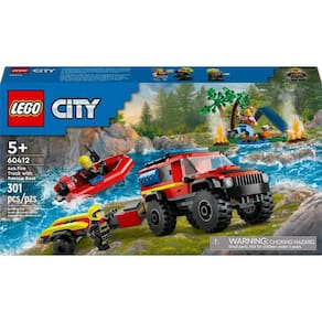 Caminhao Dos Bombeiros 4X4 Com Barco De Resgate