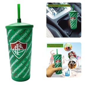 Copo Plástico Tampa E Canudo 500Ml Fluminense Infantil