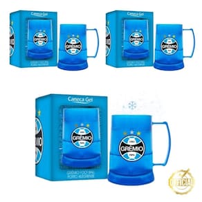 Kit 3 Canecas Copo Gel 300Ml Térmica Chopp Cerveja Time