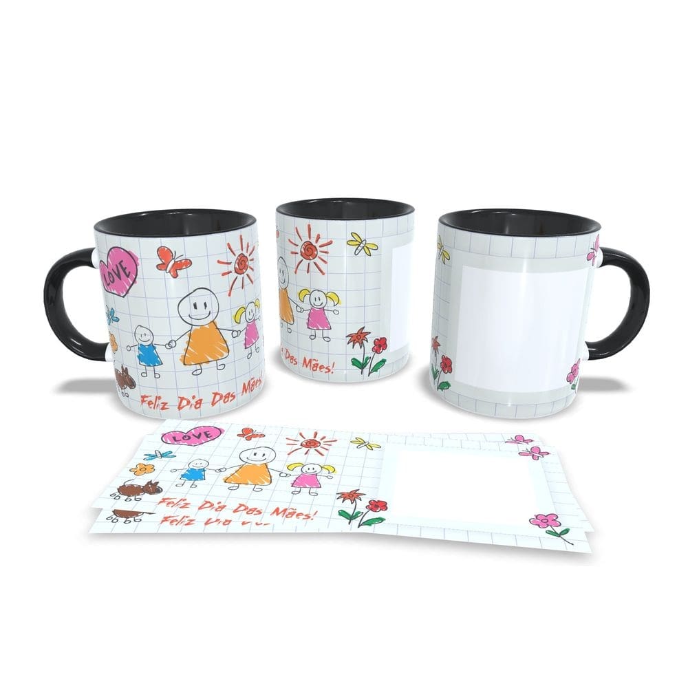 Canecas Preta Personalizadas Dia das Mães 