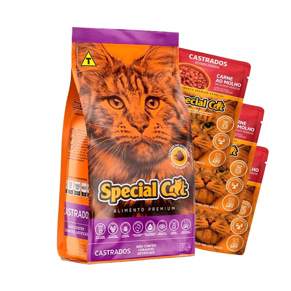 Ração Special Cat Adultos Castrados - 20Kg + ITEM
