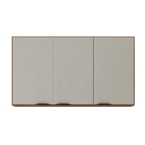 Armário de Cozinha Aéreo 03 Portas 120cm Firenze Amêndola Nude Prime TX Demóbile