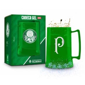 Caneca Copo Verde Gel 300Ml Térmica Chopp Cerveja Time Clube