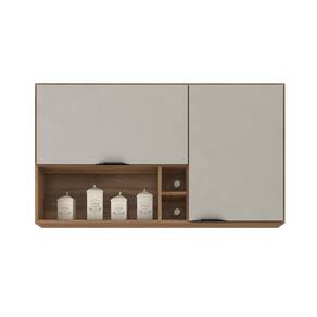 Armário de Cozinha Aéreo 02 Portas 120cm Firenze Amêndola Nude Prime TX Demóbile