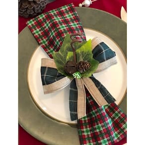 Mesa Posta 16Lugares Jogo Americano Guardanapo Natal Decora