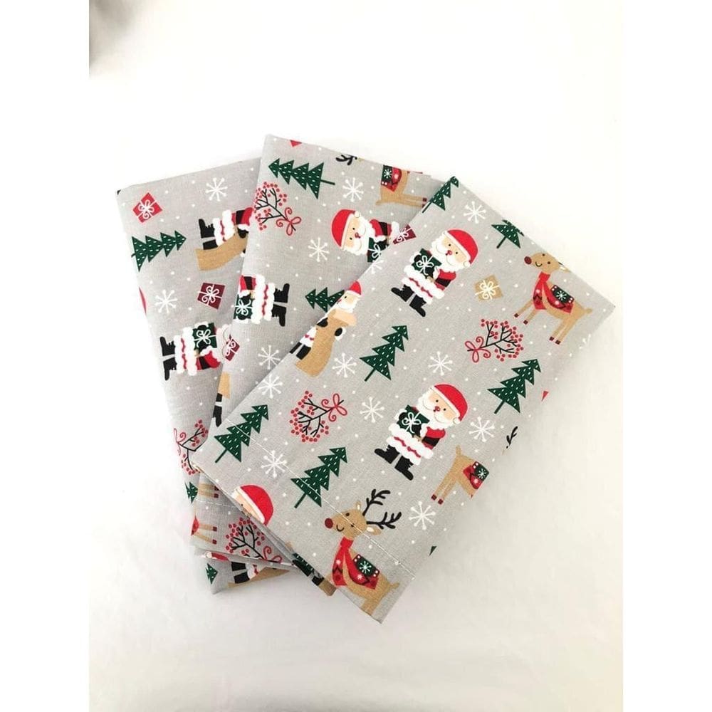 Kit 10 Guardanapo Tecido Tricoline Algodão Para Natal 40X40