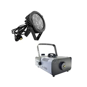 Kit 2 Par Led Outdoor Slim E Maquina De Fumaça 1500Wdmx