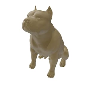 Pitbull Macho Decoração 3D Dourado
