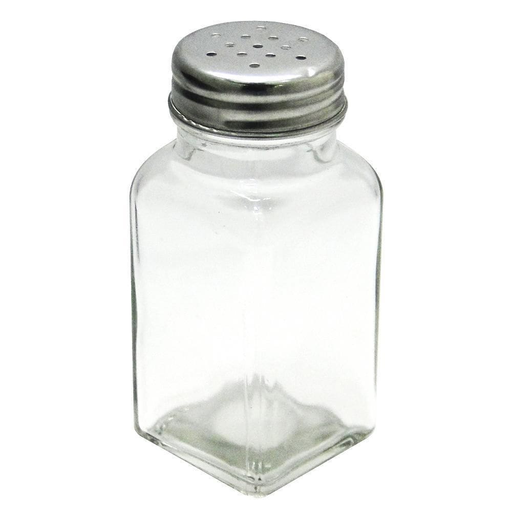 Saleiro / Pimenteiro Mesa Vidro Com Tampa De Inox 70Ml 9X4Cm
