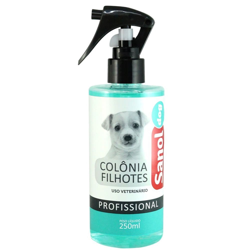 Perfume para cães cheirinho de Bebê. Colônia Sanol cachorros Filhotes 250ML