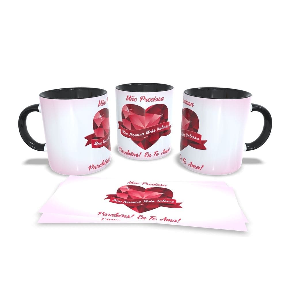 Canecas Preta Coleção Dia das Mães