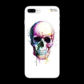 Capinha para Celular Caveira Aquarela Merilin Cases TPU de Alta Qualidade