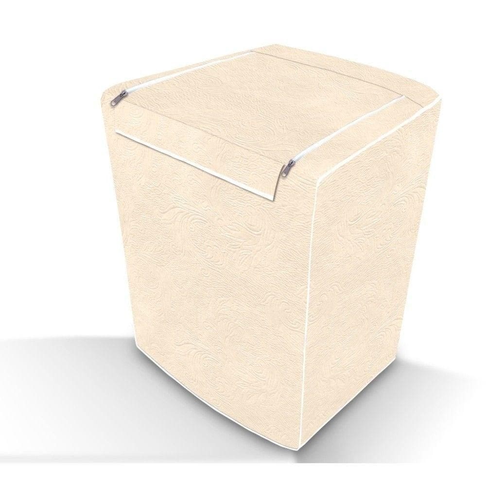 Capa De Máquina De Lavar Abertura Superior Com Zíper Bege P