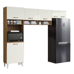 Armário De Cozinha Completa 6 Portas 4 Nichos Aurora Atacama/off White Aramóveis