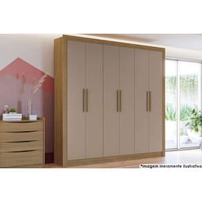 Guarda Roupa 6 Portas Open M569 E 2 Gavetas Nogueira-fendi - Kappesberg