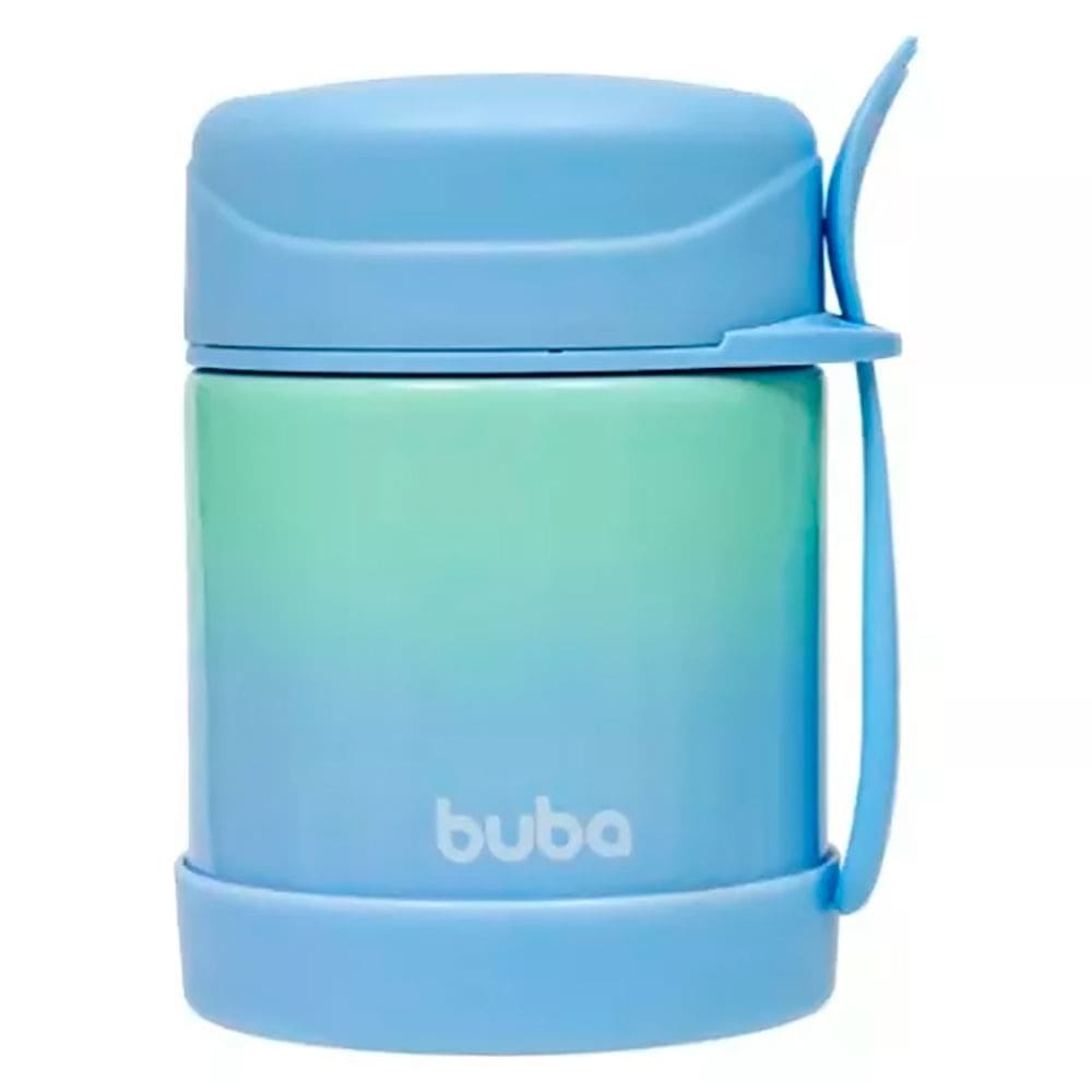 Pote Térmico com Talher Degradê Azul e Verde 17241 - Buba