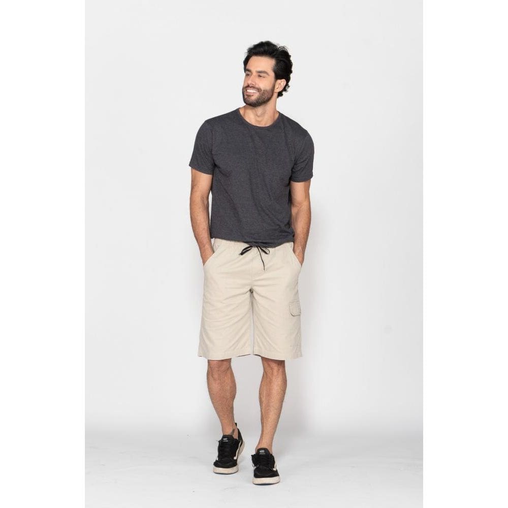 Bermuda Macaw 7815 Bege Elástico Sarja [F075]