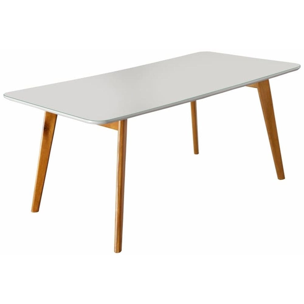 Mesa de Jantar com Vidro Madeira Maciça - Slim-1,80x0,90m - Móveis Mundial