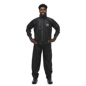 Conjunto Capa Chuva Motoqueiro Motoboy Pvc Impermeável Preto