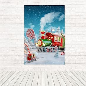 Painel Retangular 3D Sublimado Natal 1,5X2,2 Frt-5153