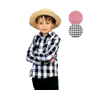 Camisa Xadrez Caipira Masculina Infantil Caipirinha Manga Longa Festa Junina Noivo Quadrilha Quermesse São João Arraiá