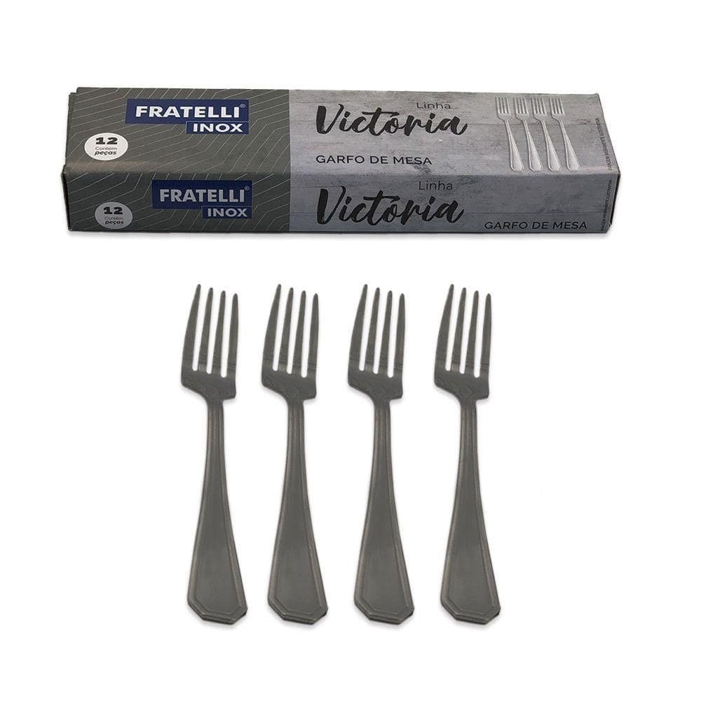 Kit 12 Garfos De Mesa Em Aço Inox