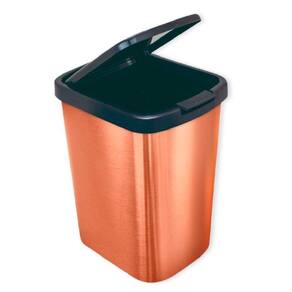 Lixeira Cesto 9l Tampa Click Label Bronze Metalizado