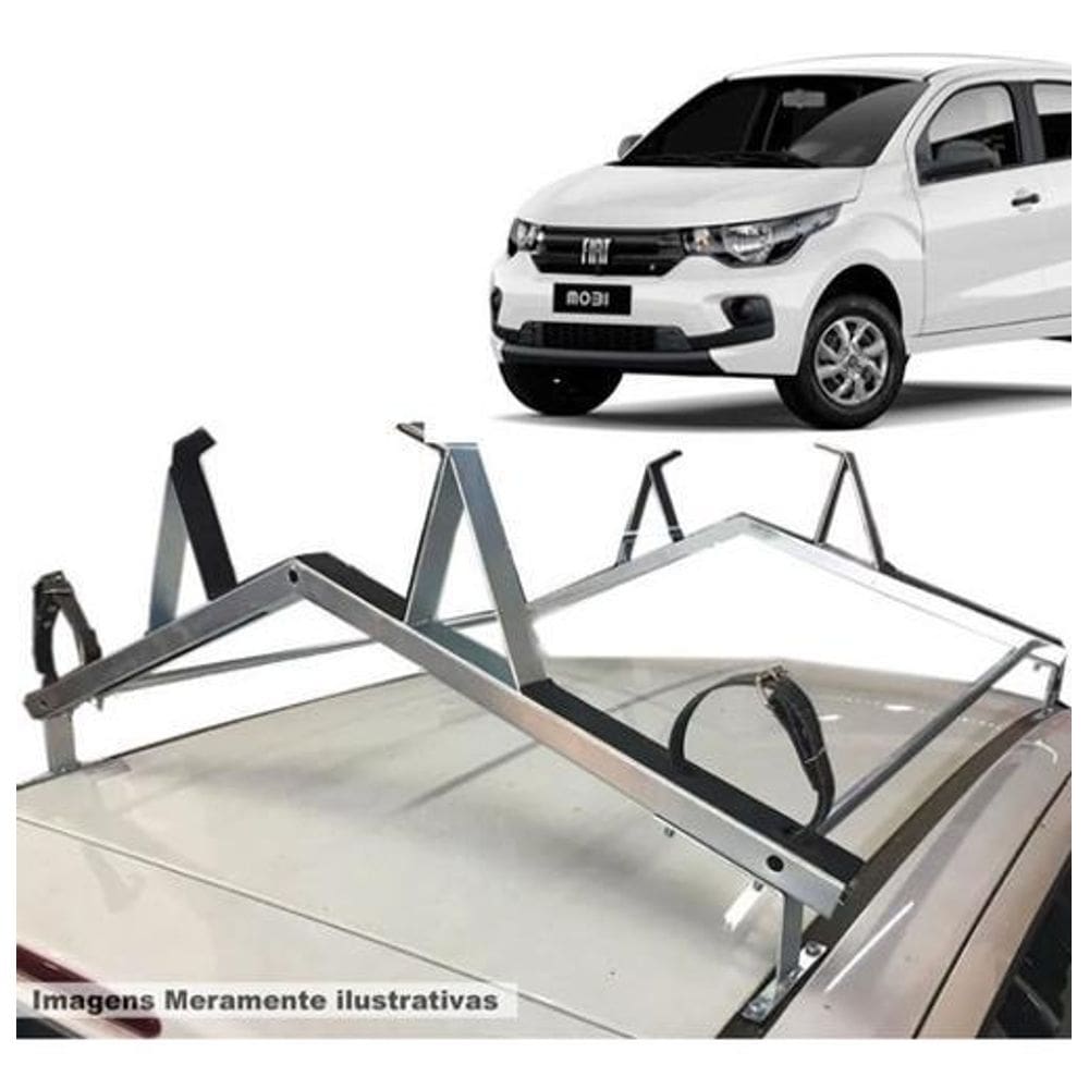 Rack teto suporte porta escadas fiat mobi 2 e 4 pts 16 a 21