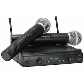 Microfone sem fio duplo uhf pro wvngr sm-58 ii bivolt