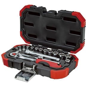 Jogo Soquetes Sextavados 4 a 13mm Encaixe de 1/4" 16 Peças