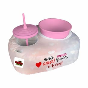 Almofada Kit Pipoca Cinema 1 Copo Canudo Balde Namorados Mais Amor Menos Spoiler e + Você
