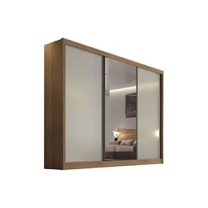 Guarda Roupa Casal 3 Portas E 6 Gavetas Diamond/Toulon Plus Freijo Cumaru C/ Fendi - Novo Horizonte