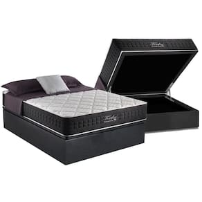 Cama Box Baú Casal: Colchão Molas Ensacadas Anjos MasterPocket Fort Flex + Base CRC Suede Gray(138x188)