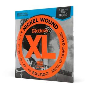 Encordoamento Para Guitarra D`addario 7 Cordas EXL110-7 .010