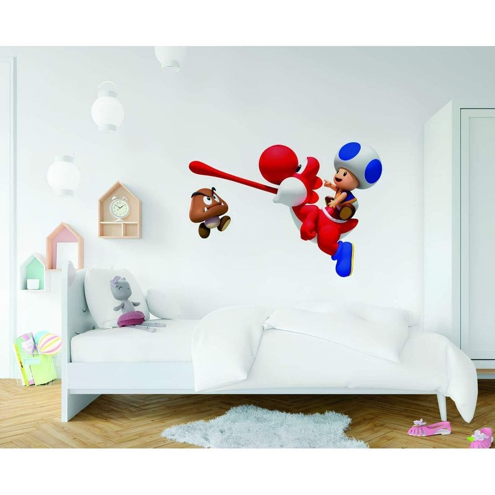 Adesivo De Parede Toad E Yoshi Vermelho Mod01