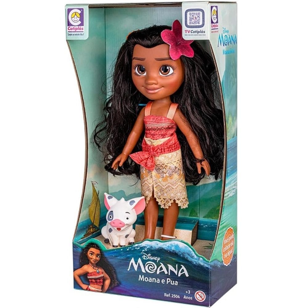Boneca Moana e Porquinho Pua Cotiplas