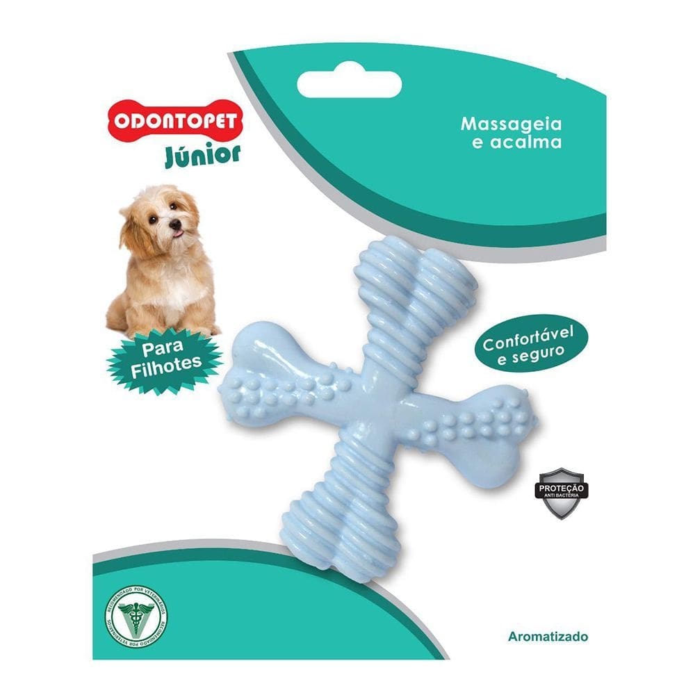 Brinquedo Mordedor para cachorro Spinner super resistente Odontopet mastigação para cães filhotes Azul