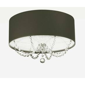 Luminária Plafon Com Cristal 40X15Cm Cilíndrico