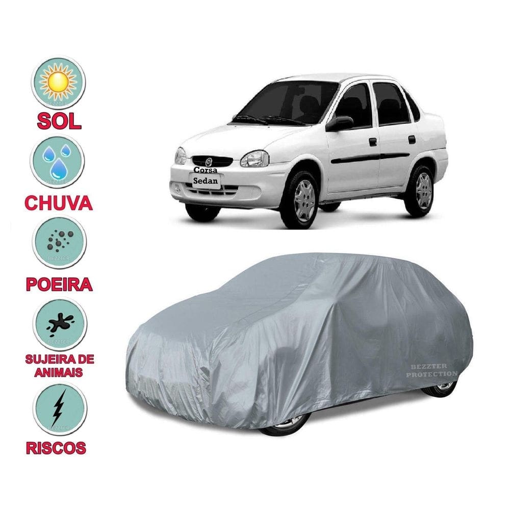 Capa cobrir carro corsa sedan impermeável proteção bezzter