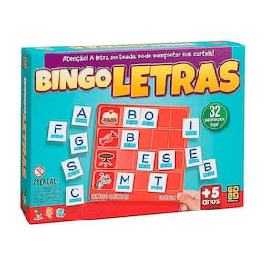 Jogo Bingo de Letras com 32 Palavras 02320 - Grow