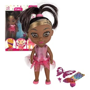 Boneca Com Mecha Loira Ou Rosa 3em1 Sereia, Fada E Bailarina Mecha:loira