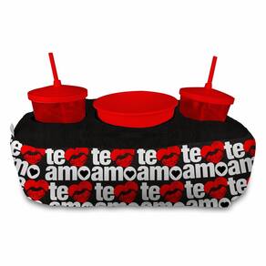 Almofada Kit Cinema Pipoca 2 copos canudo e balde Namorados Te Amo
