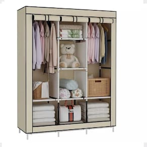 Guarda Roupa Cabideiro Portatil Prateleiras Dobravel Armario